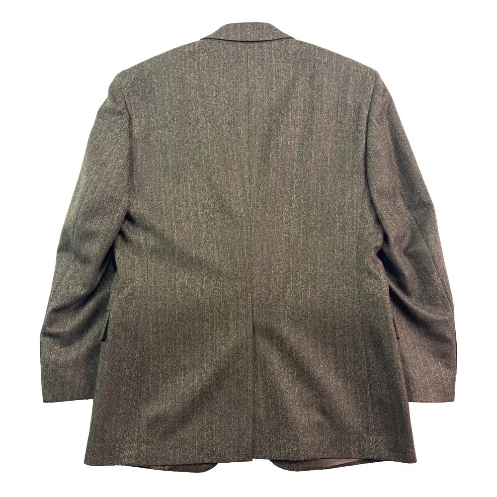 Jos A Bank 40R Brown Herringbone Tweed‎ Blazer Jacket Sport Suit Coat Wool